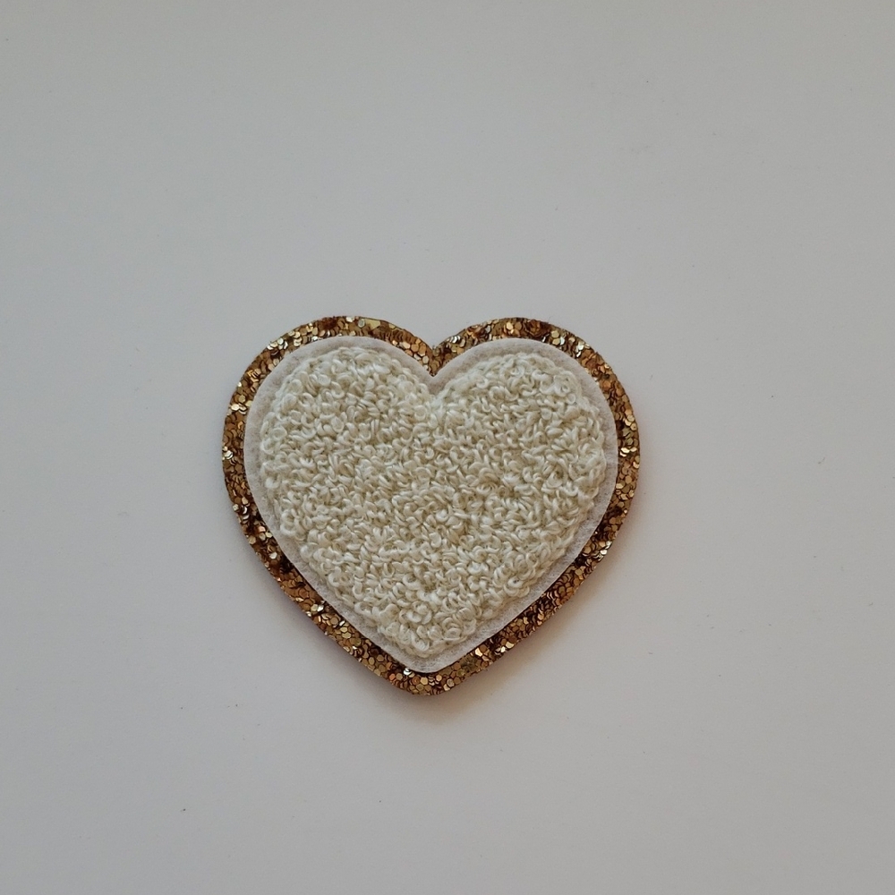 Stoney Clover Lane Cream Heart Patch with Gold Trim
